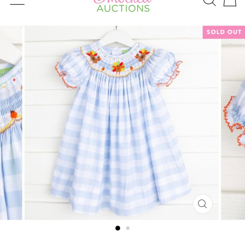 Smocked Auctions Size 18M Turkey Dress